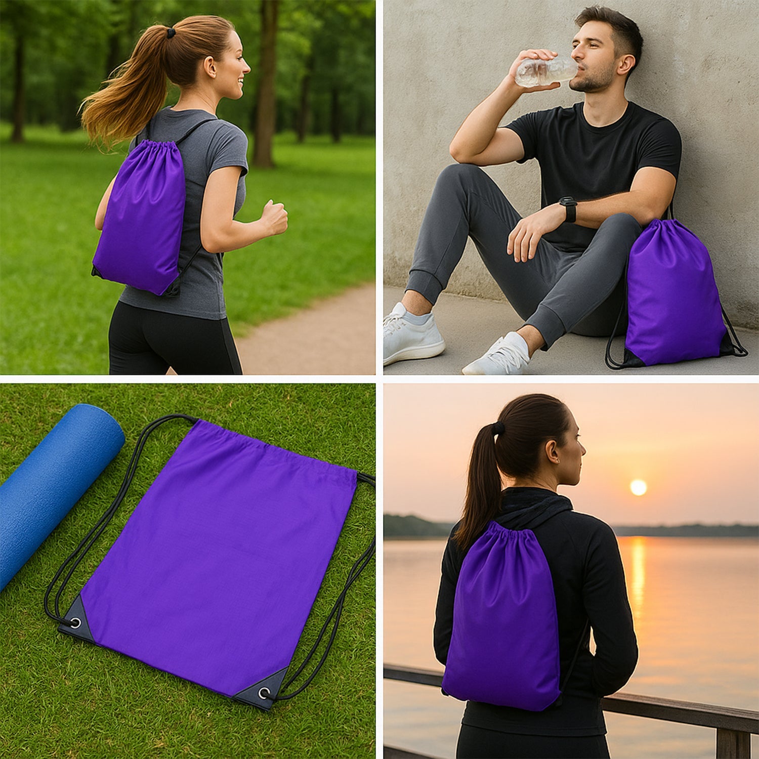 Water-Resistant Nylon Drawstring Backpack Bag (1 Pc / Mix Color & Design) Water-Resistant Nylon Drawstring Backpack Bag (1 Pc / Mix Color & Design)